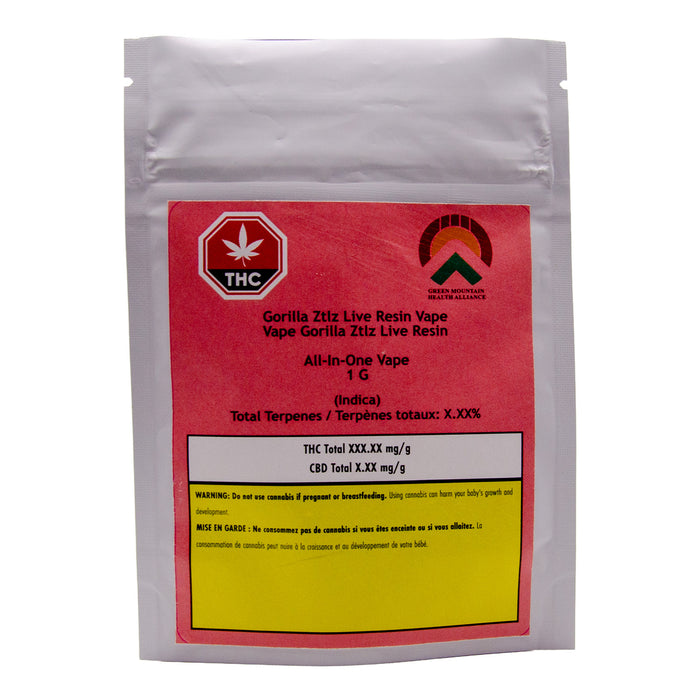 GORILLA ZTLZ LIVE RESIN ALL IN ONE DISPOSABLE PEN