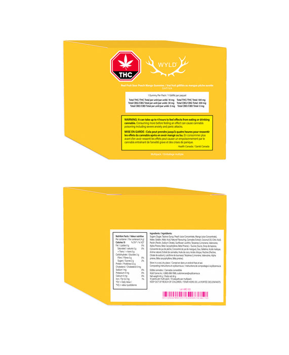 REAL FRUIT SOUR PEACH MANGO THC:CBG GUMMIES MULTI