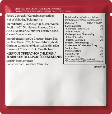 SOUR WILD RASPBERRY LIVE ROSIN CHEWS MULTI