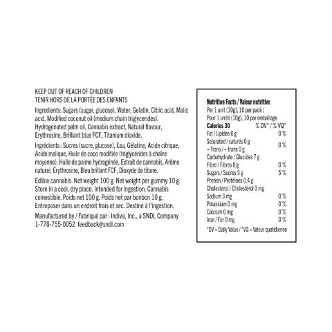 THE SOUR BLUE ONE LIVE ROSIN SATIVA GUMMIES MULTI