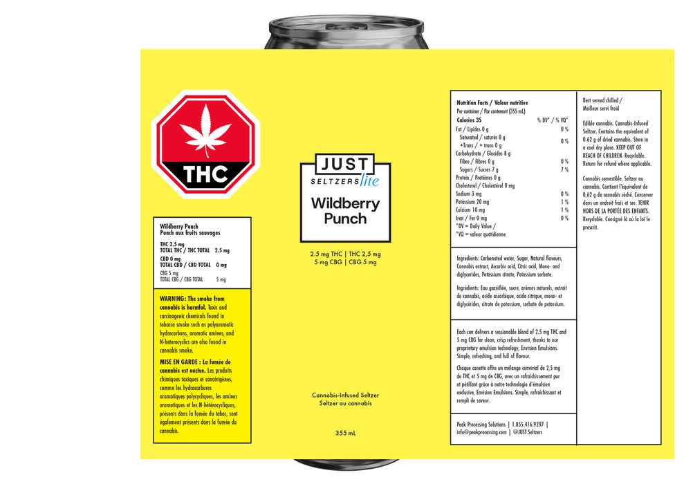 WILDBERRY PUNCH 2.5 THC + 5 CBG SELTZER