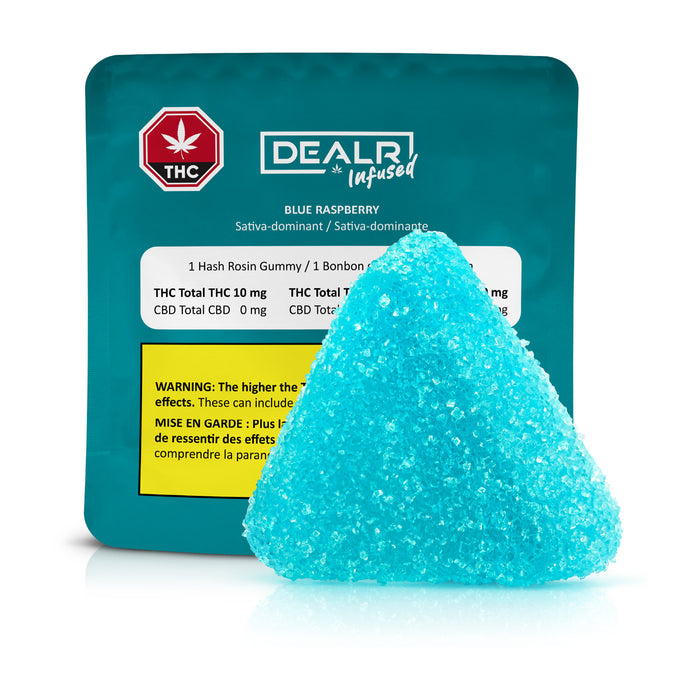 BLUE RASPBERRY HASH ROSIN GUMMIES 10 X 10MG