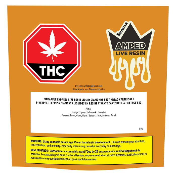 AMPED LIVE RESIN BLEND PINEAPPLE EXPRESS CARTRIDGE