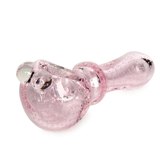 4" FULL COLOUR BUBBLE TECH PINK SPOON HAND PIPE